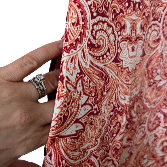 NWT Title Nine Athleisure Dress in Red Orange White size Small - Picture 3 of 12